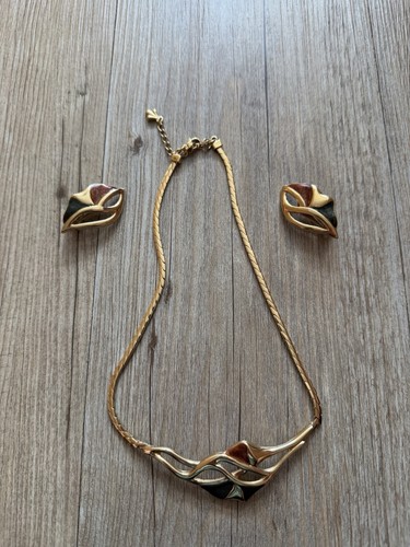 Collier kette mit ohrklipps - ohrklipps,